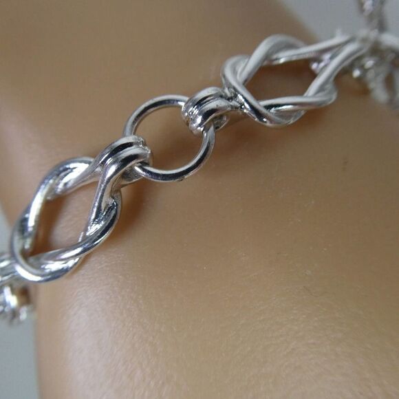 Sailor Knot Love Station Toggle Bracelet Silver Tone Nautical Maritime Knotted - Picture 4 of 7